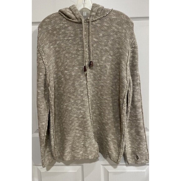 Leif Nelson Mens Knit Hoodie Beige XLarge Preppy City Boho Outdoor - Picture 1 of 12